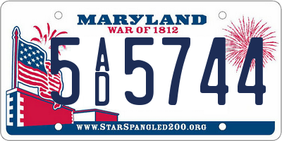 MD license plate 5AD5744