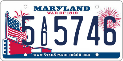 MD license plate 5AD5746