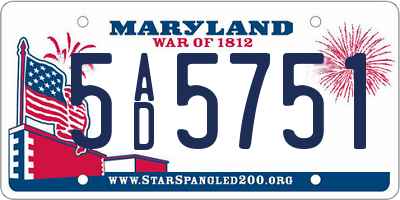 MD license plate 5AD5751