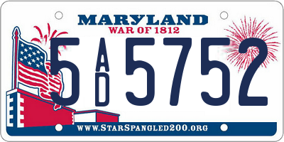 MD license plate 5AD5752