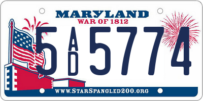 MD license plate 5AD5774