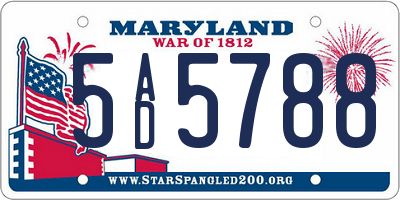 MD license plate 5AD5788