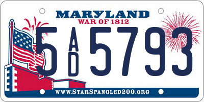MD license plate 5AD5793