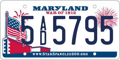 MD license plate 5AD5795