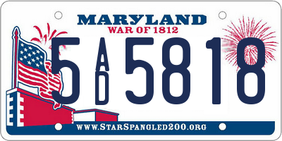 MD license plate 5AD5818