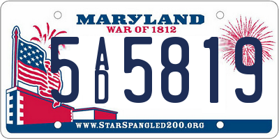 MD license plate 5AD5819