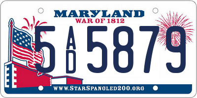 MD license plate 5AD5879