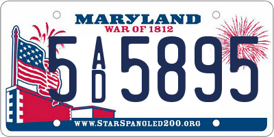 MD license plate 5AD5895