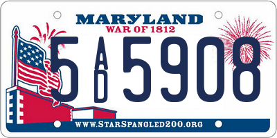MD license plate 5AD5908
