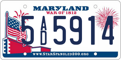 MD license plate 5AD5914