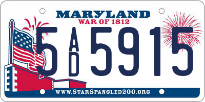 MD license plate 5AD5915
