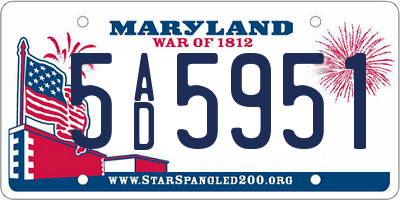 MD license plate 5AD5951