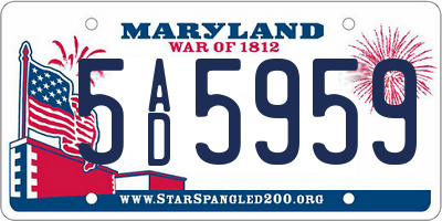 MD license plate 5AD5959