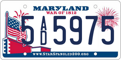 MD license plate 5AD5975