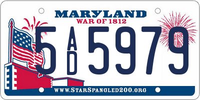 MD license plate 5AD5979