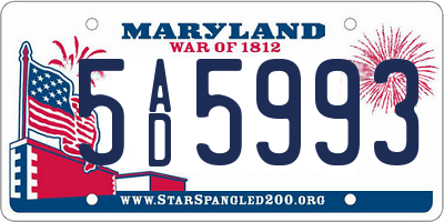 MD license plate 5AD5993