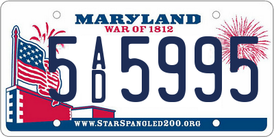 MD license plate 5AD5995