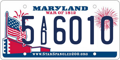 MD license plate 5AD6010