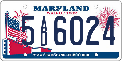 MD license plate 5AD6024