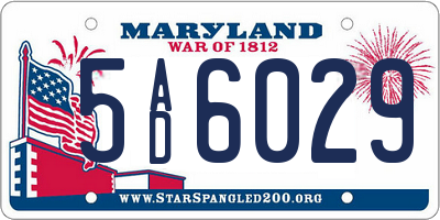 MD license plate 5AD6029