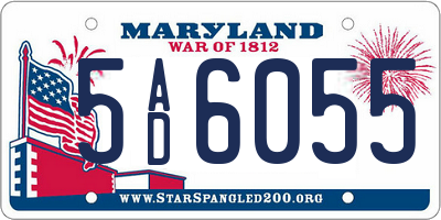 MD license plate 5AD6055