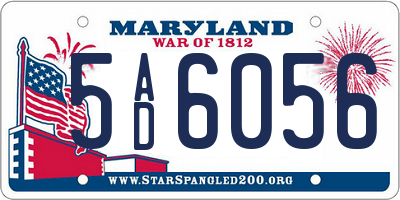 MD license plate 5AD6056