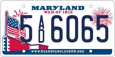 MD license plate 5AD6065