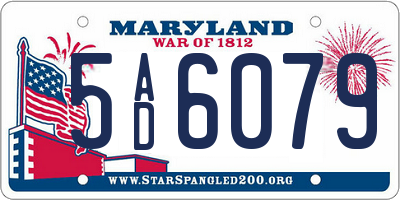 MD license plate 5AD6079