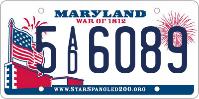 MD license plate 5AD6089