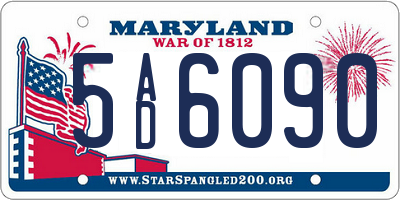 MD license plate 5AD6090