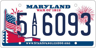 MD license plate 5AD6093