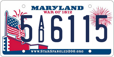 MD license plate 5AD6115