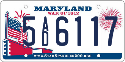 MD license plate 5AD6117