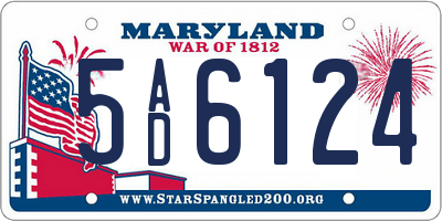 MD license plate 5AD6124