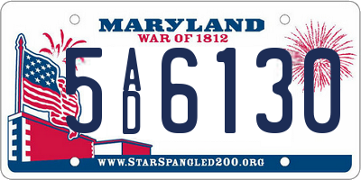 MD license plate 5AD6130
