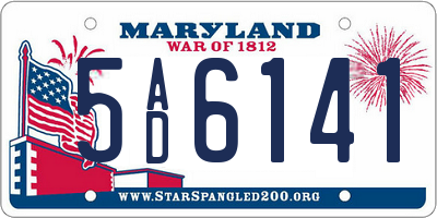 MD license plate 5AD6141