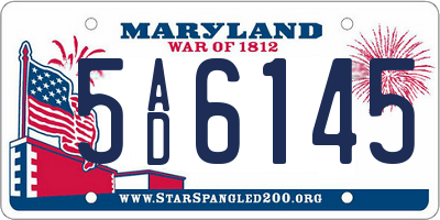 MD license plate 5AD6145