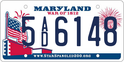 MD license plate 5AD6148