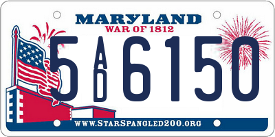 MD license plate 5AD6150