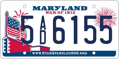 MD license plate 5AD6155