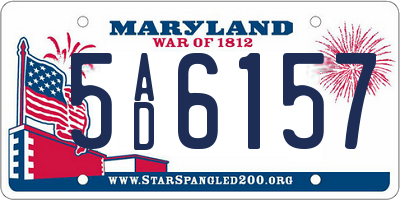 MD license plate 5AD6157