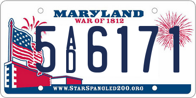 MD license plate 5AD6171