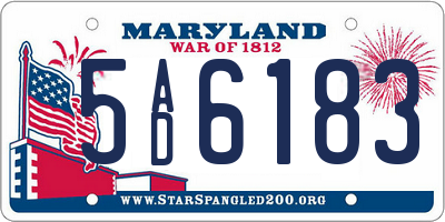 MD license plate 5AD6183