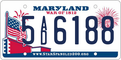 MD license plate 5AD6188