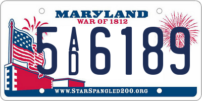 MD license plate 5AD6189