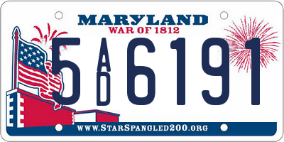 MD license plate 5AD6191