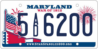MD license plate 5AD6200