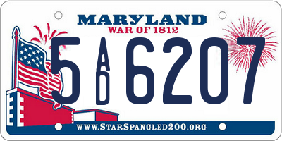 MD license plate 5AD6207