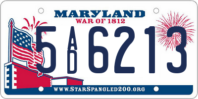 MD license plate 5AD6213