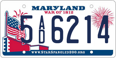 MD license plate 5AD6214